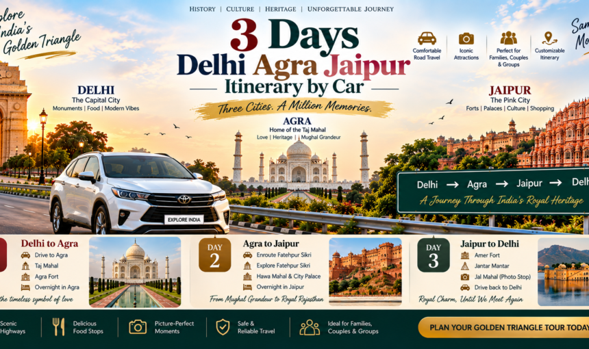 3 Days Delhi Agra Jaipur Itinerary by Car